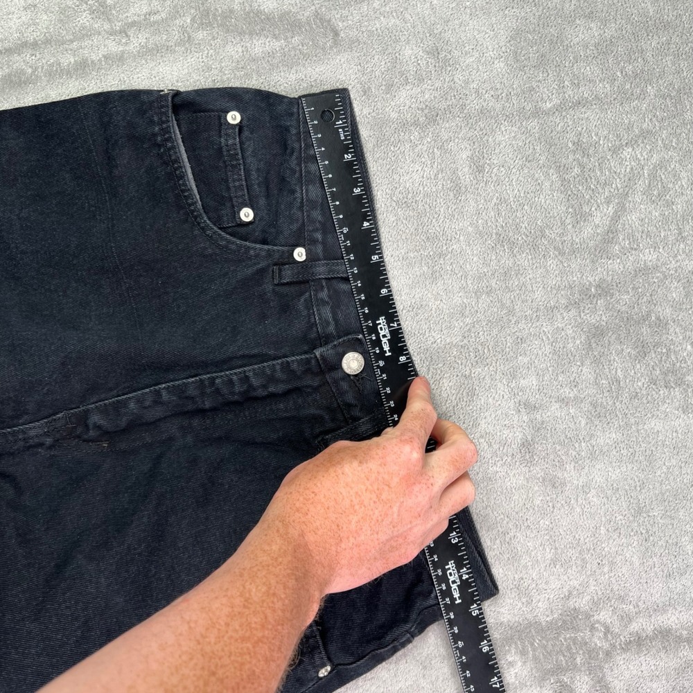 Boom Boom High Rise Mom Jeans Womens 15/16 Black Solid 100% Cotton Denim Vintage - Picture 11 of 15
